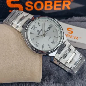 Premium Sober Exclusive Mens Watch - Full Silver