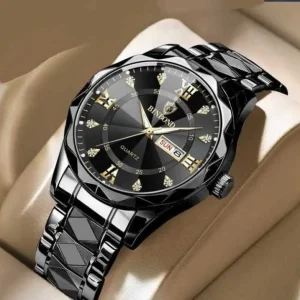 BINBOND Diamond Cut Mens Watch - Full Black