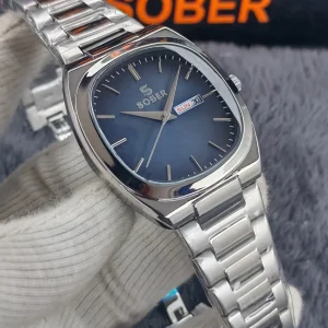 Premium Sober Exclusive Gents Watch - Silver Blue